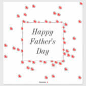 Gelukkige Vaderdag Rode Hart Patronen Custom Cool Sticker (Vel)