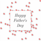 Gelukkige Vaderdag Rode Hart Patronen Custom Cool Sticker (Voorkant)