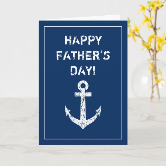 Gelukkige Vaderdag scheepsanker groet Kaart (Gele Bloem)