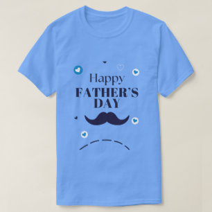 Gelukkige Vaderdag – Snor en Hart Ontwerp T-shirt
