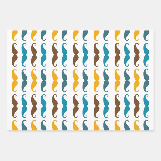 Gelukkige Vaderdag snor en kroonset van 3 Inpakpapier Vel (Voorkant)