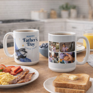 Gelukkige Vaderdag – stropdas, snor & herinneringe Koffiemok