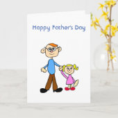 Gelukkige Vaderdag vader met dochter Kaart (Gele Bloem)