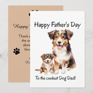 gelukkige vaderdag van hond naar coolste papa feestdagenkaart