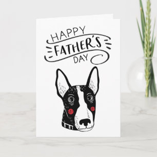 Gelukkige Vaderdag voor hondenpapa   Bull terrier Kaart