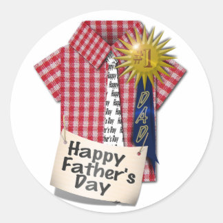 Gelukkige vaderdag voor mijn #1 Pap Ronde Sticker