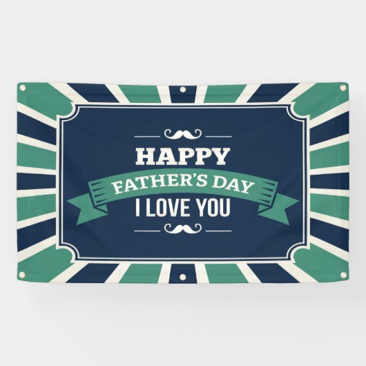 gelukkige vaders dag...Ik hou van je Spandoek (Horizontaal)