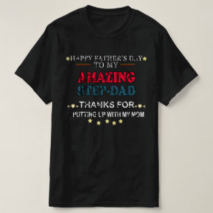 gelukkige vaders dag voor mijn stiefvader bedankt t-shirt