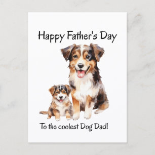 gelukkige vadersdag van hond naar de coolste vader briefkaart