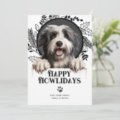 Gelukkige Vakantie Poolse Lowland Schaap Hond Kers Feestdagenkaart (Staand voorkant)