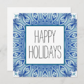 Gelukkige vakantiekaarten blauw (Voorkant / Achterkant)