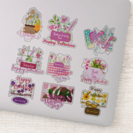 Gelukkige Valentijn Glanzende op maat gesneden vin Sticker
