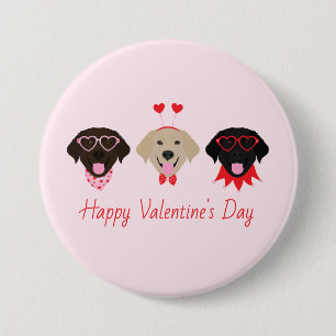 Gelukkige Valentijn Labrador Retriever Honden Ronde Button 7,6 Cm
