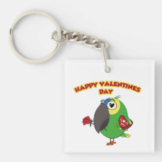 gelukkige valentijn papegaai sleutelhanger