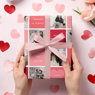 Gelukkige Valentijnsdag 8 fotorooster Cadeaupapier