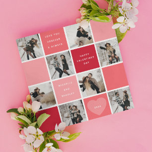 Gelukkige Valentijnsdag 8 fotorooster Feestdagenkaart