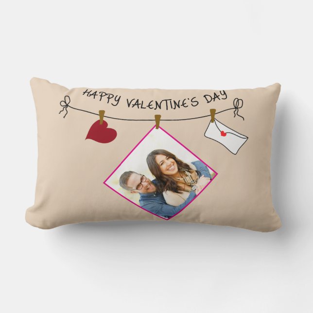 Gelukkige Valentijnsdag aangepaste foto liefde har Kussen (Voorkant)