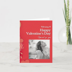 Gelukkige Valentijnsdag Aangepaste foto rode harte Notitiekaartje