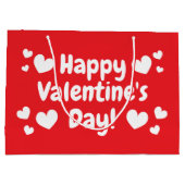 Gelukkige Valentijnsdag aangepaste rood en wit har Groot Cadeauzakje (Achterkant)