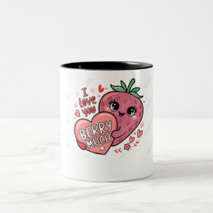 gelukkige valentijnsdag aardbei liefde mok