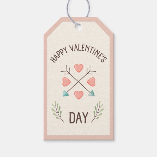 Gelukkige Valentijnsdag - Arrows Cadeaulabel (Voorkant)