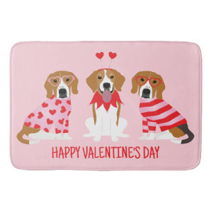 Gelukkige Valentijnsdag Beagle Honden Badmat