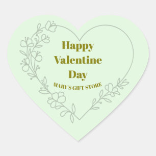 Gelukkige Valentijnsdag Bedrijfsnaam Klassiek Ron Hart Sticker