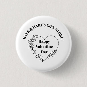 Gelukkige Valentijnsdag Bedrijfsnaam Ronde Button 3,2 Cm