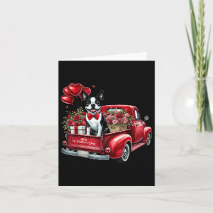 Gelukkige Valentijnsdag Boston Terrier Truck Hart Kaart