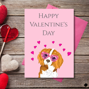 Gelukkige Valentijnsdag Cavalier King Zonnebril Feestdagen Kaart