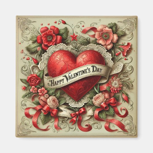 Gelukkige Valentijnsdag decoratieve illustratie Magneet (Voorkant)
