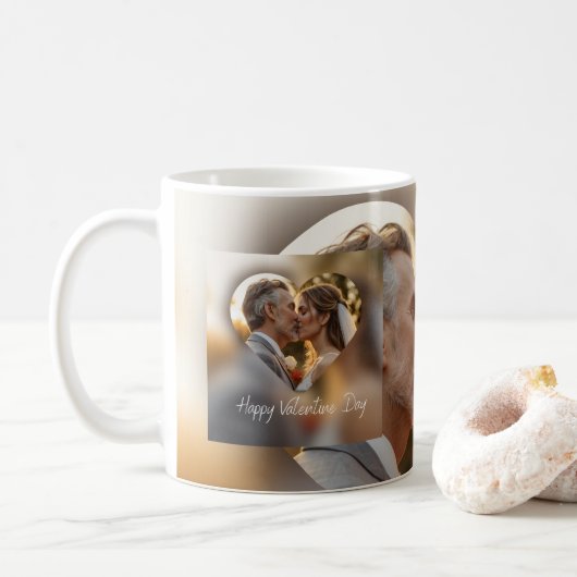 Gelukkige Valentijnsdag design Koffiemok (Met donut)