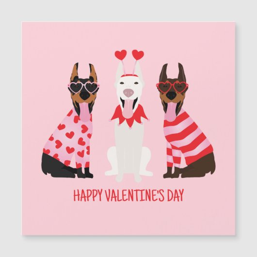 Gelukkige Valentijnsdag Dobermann Honden (Voorkant)