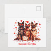 Gelukkige Valentijnsdag Duitse herdershonden Briefkaart (Voorkant / Achterkant)