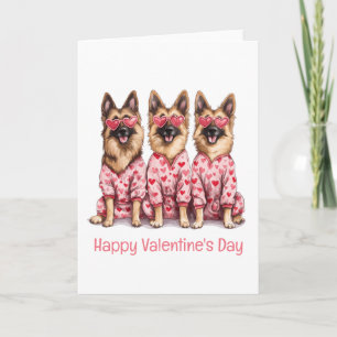 Gelukkige Valentijnsdag Duitse Herdershonden Feestdagen Kaart