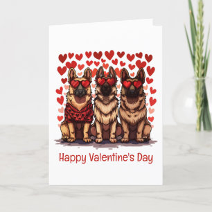 Gelukkige Valentijnsdag Duitse herdershonden Feestdagen Kaart