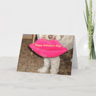 Gelukkige Valentijnsdag en een Kus van onze Hond! Feestdagen Kaart