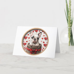 Gelukkige Valentijnsdag Franse Bulldog Feestdagen Kaart