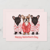 Gelukkige Valentijnsdag Franse Bulldog Feestdagenkaart (Voorkant / Achterkant)