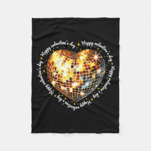 Gelukkige Valentijnsdag Funny Goud Coquette Disco Fleece Deken