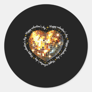 Gelukkige Valentijnsdag Funny Goud Coquette Disco Ronde Sticker