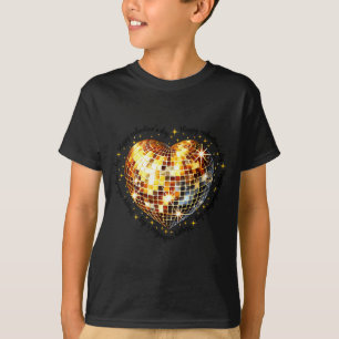 Gelukkige Valentijnsdag Funny Goud Coquette Disco T-shirt