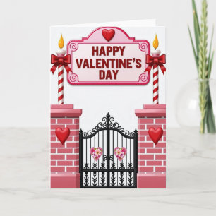 Gelukkige Valentijnsdag Gestreepte Kaart