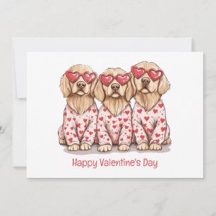 Gelukkige Valentijnsdag Golden Retriever Honden Feestdagenkaart