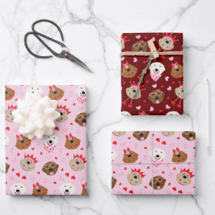 Gelukkige Valentijnsdag Golden Retriever Honden Inpakpapier Vel