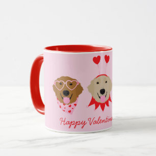 Gelukkige Valentijnsdag Golden Retriever Honden Mok