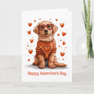 Gelukkige Valentijnsdag Goud Retriever Hond Kaart