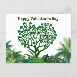 Gelukkige Valentijnsdag Groene Natuurlijke Gift Feestdagenkaart