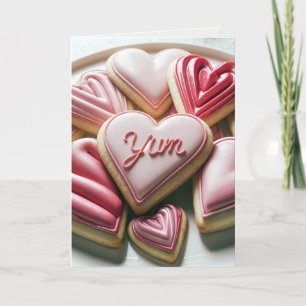 Gelukkige Valentijnsdag Hart Koekjes Feestdagen Kaart