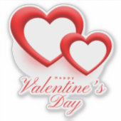 Gelukkige Valentijnsdag Hart Liefdesontwerp-23540 Sticker (Voorkant)